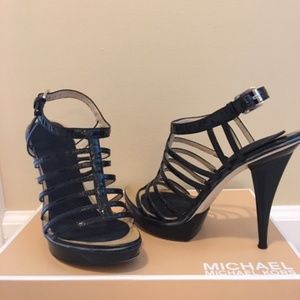 Michael Kors Black Patent Leather Sandal
